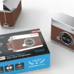 Doppio Caricabatteria rapido con display LED Platinum Retro per Fujifilm NPW235 con cavo USBC