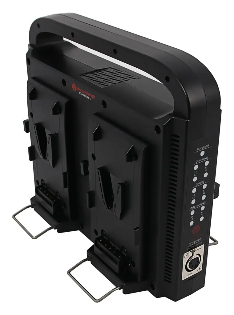 BERENSTARGH COMPACT PARALLEL 4WAY SLIM CHARGER FOR SONY RED DSLR VUNT BATTERIES WITH POWER SUPPLY FUNCTION INCL. 4PIN XLR CABLE