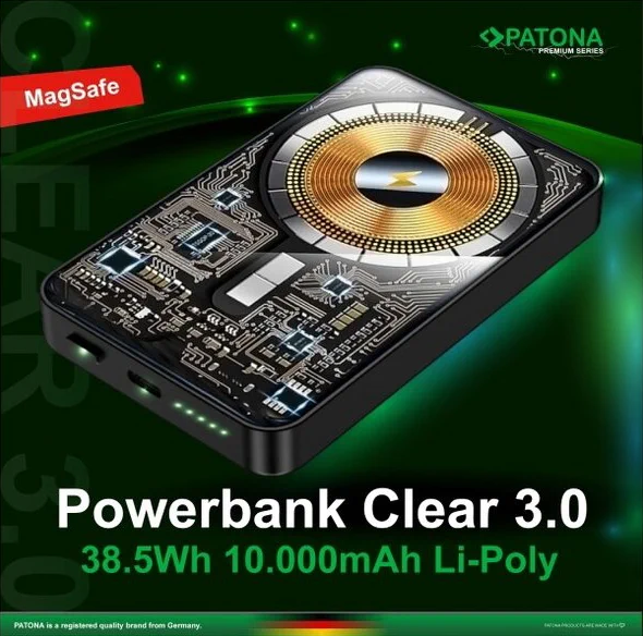 Premium Powerbank Clear 3.0 PD20W 10.000mAh Ricarica rapida wireless magnetica