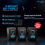 Platinum VMount Batteria BP155W PD65 155Wh USBC USBA 2xDTap DCout inclusa Custodia rigida
