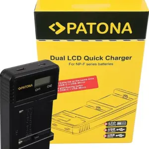 Caricabatteria Smart Dual LCD per batterie NPF