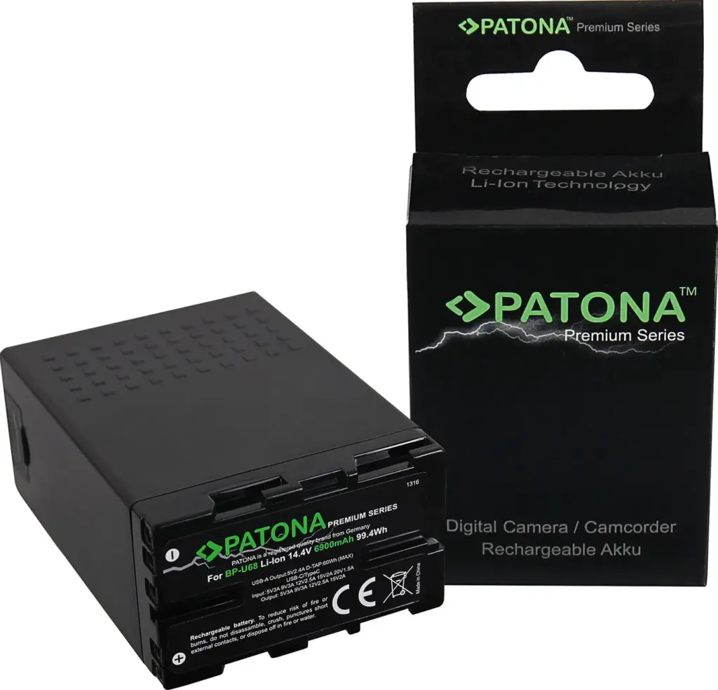 Premium per Sony BPU68 BPU65 BPU60 6900mAh incl. DTap e porte USB