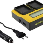 Caricabatterie dual LCD per Olympus BLX1