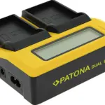 Caricabatterie dual LCD per Olympus BLX1