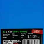 PREMIUM USBC 2X LR20 MONO D BATTERIES LITHIUM 6000MWH 1.5V RECHARGEABLE WITH 1 TO 2 USBC CH
