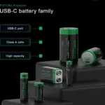 PREMIUM USBC 2X LR20 MONO D BATTERIES LITHIUM 6000MWH 1.5V RECHARGEABLE WITH 1 TO 2 USBC CH