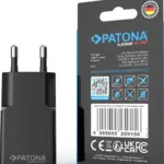 PLATINUM GAN PD20W FLAT ADAPTER BLACK 1X USBC PD3.0 QC3.0