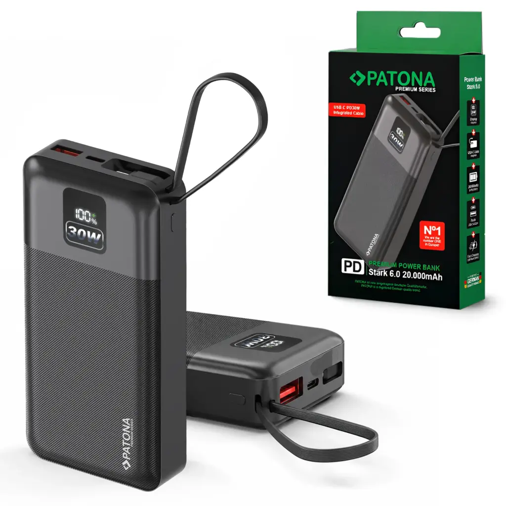 PREMIUM POWER BANK STARK 6.0 PD30W 20.000MAH WITH INTEGRATED USBC CABLE