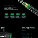 Premium 4X AAA Batterie Ricaricabili al Litio con porta USBC 500mAh 1.5V con cavo incluso